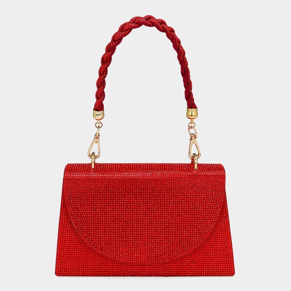 Glamorous Red Rhinestone Evening Bags w/ Strap - Picture 2 of 2